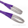 1T poliester flat webbing sling mengangkat sling bulat